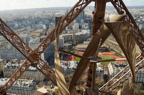 New wind turbines make Eiffel Tower more beautiful.